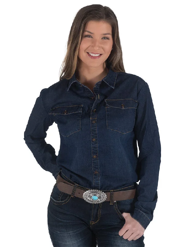 Black And White Style Cowgirl Tuff Denim Shirt