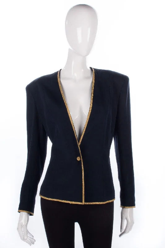 Sports Fitness Wear Calvin Klein Jacket Dark Blue with Gold Piping Size 10/12