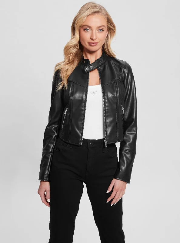 High-end Customization Fashion Must-have Black Anita Moto Jacket