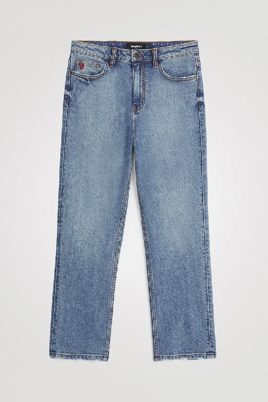 Fresh And Fashionable Designer Style Desigual Straight Ankle Grazer Jeans