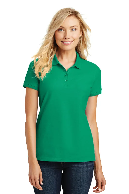 Retro Design Port Authority Womens Core Classic Short Sleeve Polo Shirt - Bright Kelly Green