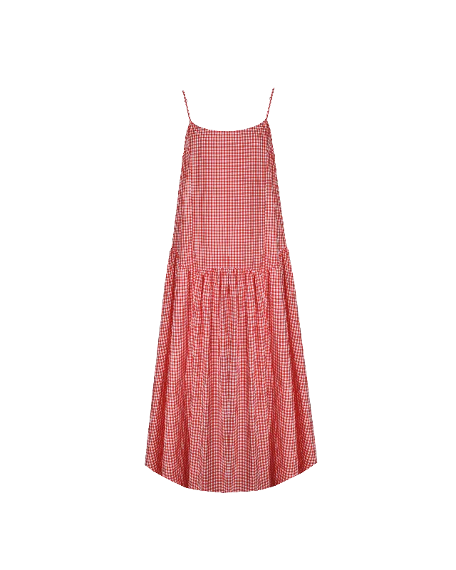 French Style TRULLI RELAXED DRESS RED GINGHAM