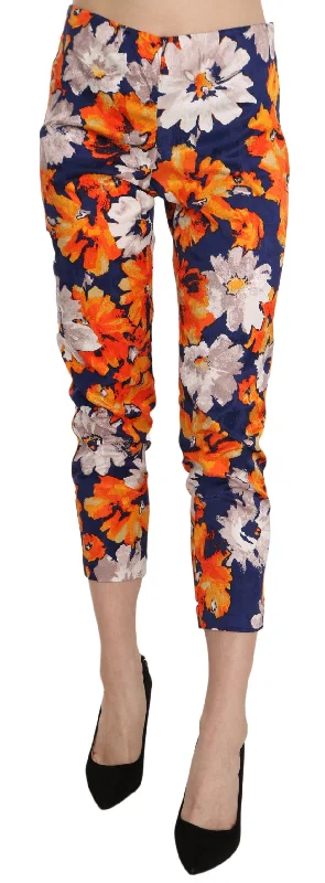Fashion Selection LANACAPRINA  Floral Print Skinny Slim Fit Trousers Women's Pants