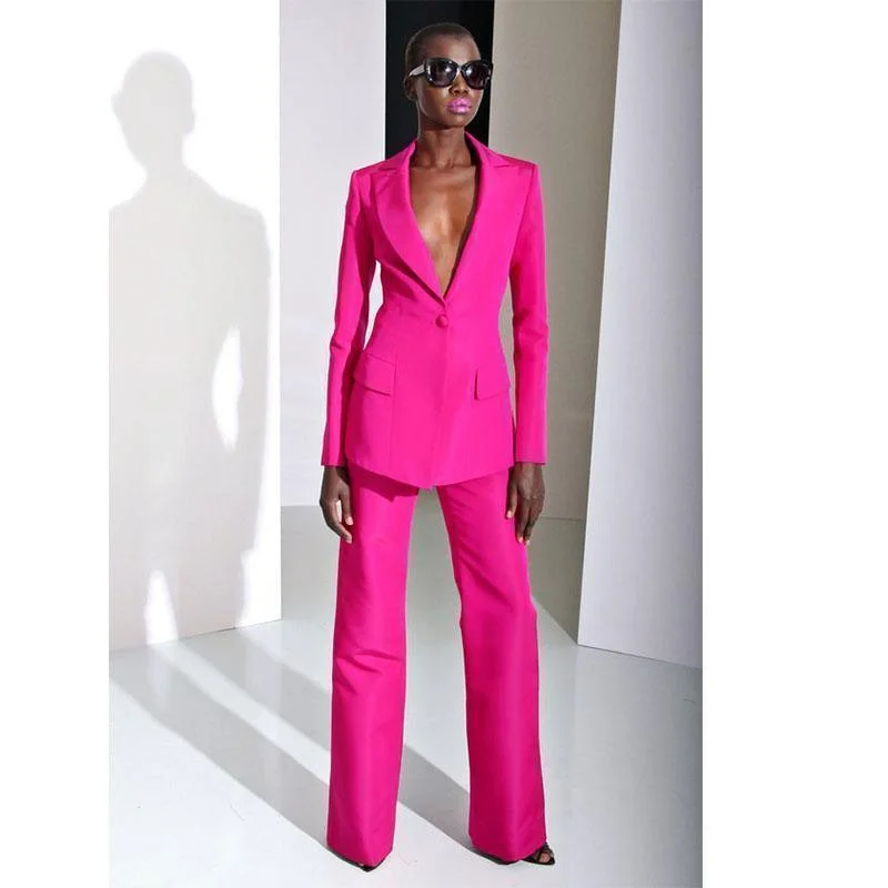 Fresh And Capable Women Suit Pants, 2-Piece Suit, Rose