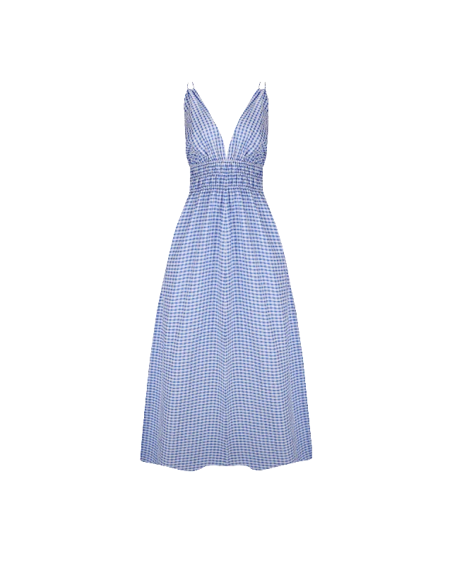 Personalized Clothing HERO MAXI DRESS BLUE GINGHAM