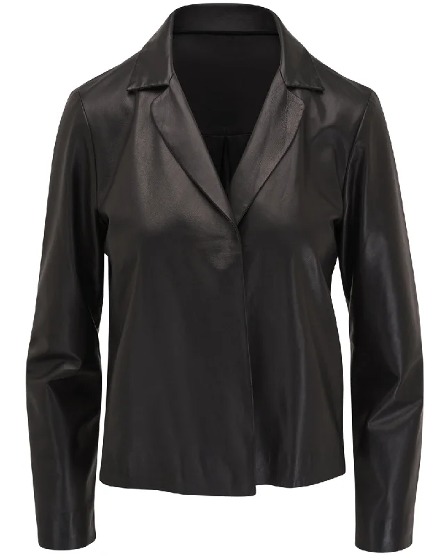 Personalized Design Black Leather Knack Jacket