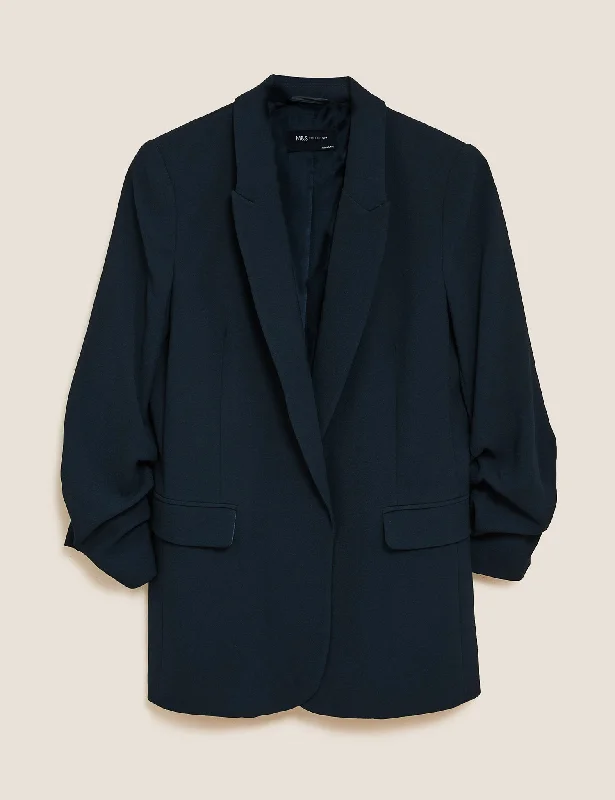 Refreshing Design Relaxed Ruched Sleeve Blazer