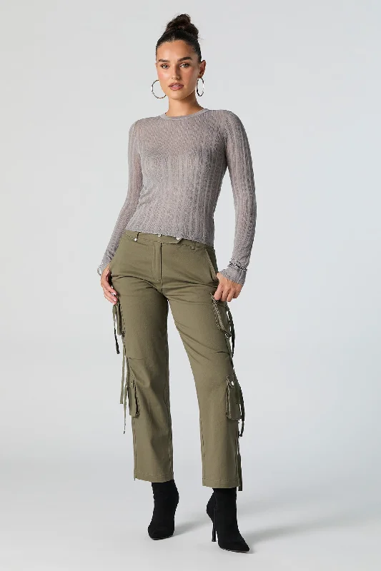 Fashion Must-have Free And Casual Straight Leg Utility Cargo Pant
