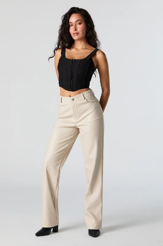 Sports And Leisure Faux Leather Straight Leg Pant