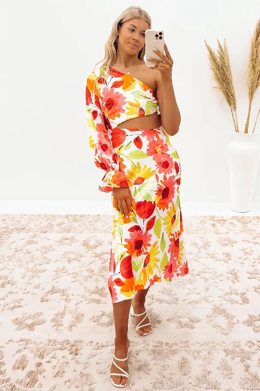 Comfortable Mind Urban Style Alaia Midi Dress Multi
