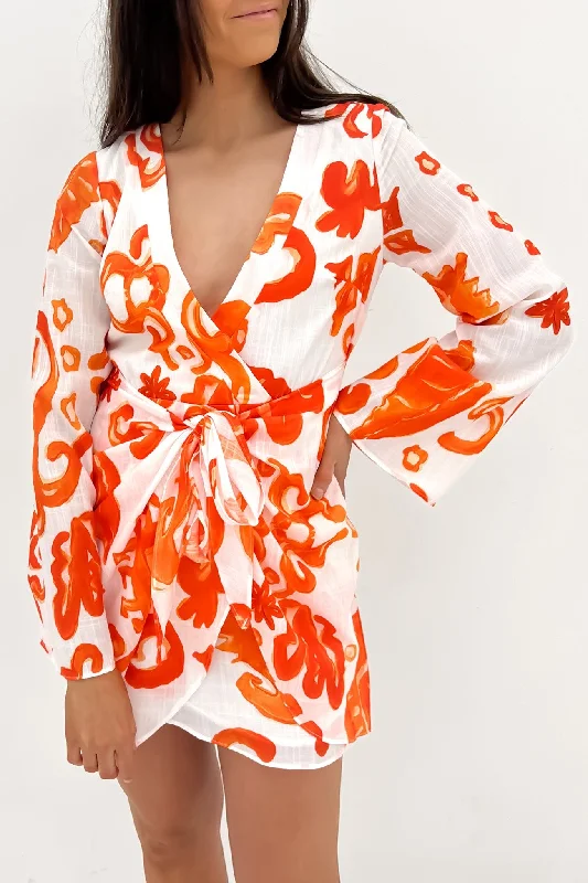 British Style Sports And Leisure Arlowe Mini Dress Orange