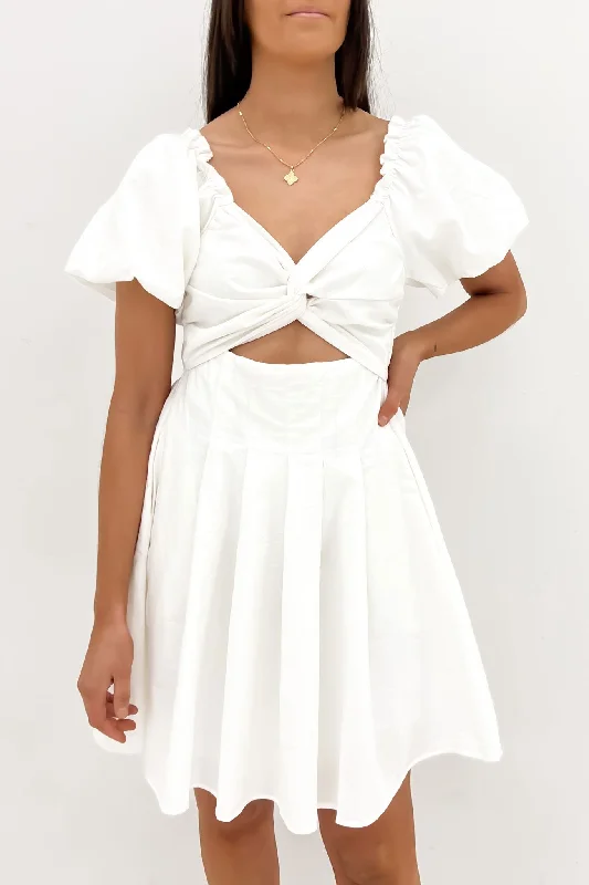 Comfortable And Cold-proof Sweet Style Avalee Mini Dress White