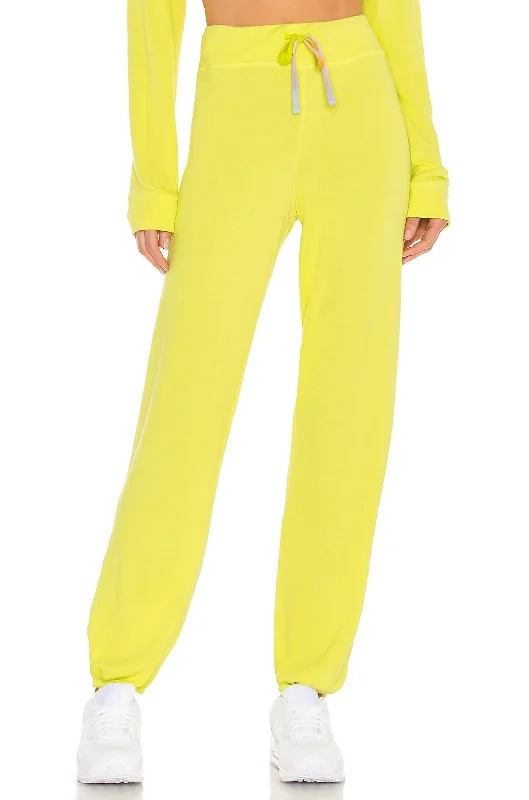 Age-reducing Style Noble And Elegant Basic Sweatpants In Lemonade