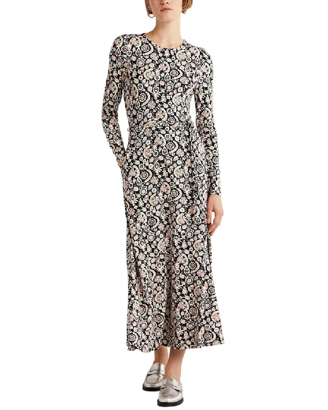 Classic And Versatile Fashionable And Versatile Boden Skirt Detail Jersey Midi Dress