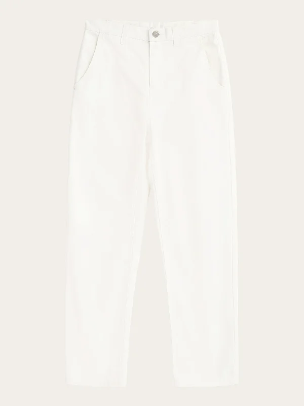 French Style Elegant And Simple CALLA tapered canvas pant - Star White