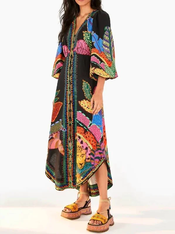 Exquisite Design Unique Design Cool Leopards Maxi Dress in Black