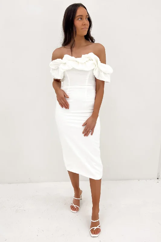 Exquisite Design End Of The Year Corina Midi Dress White