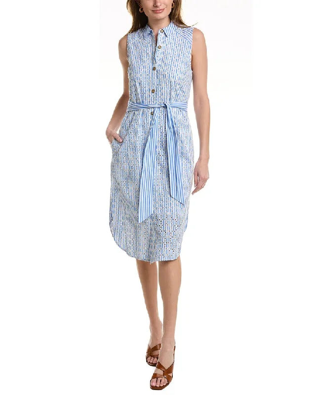 Fashionable In The Times Double-sided Wear Court & Rowe Embroidered Tie Waist Dress
