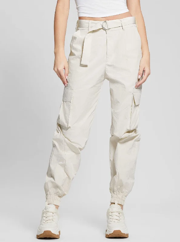 Age-reducing Style Noble And Elegant Cream Kori Cargo Pants