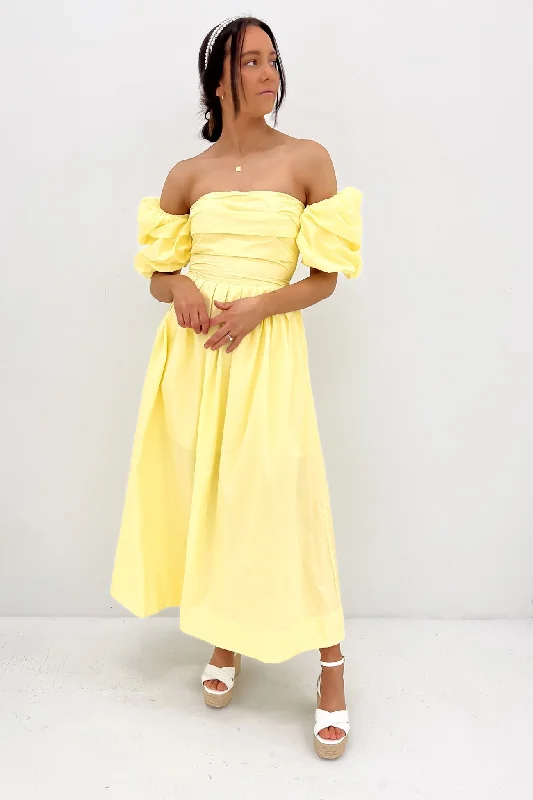 Must-have For Fashion Relaxed And Casual Dempsey Midi Dress Yellow