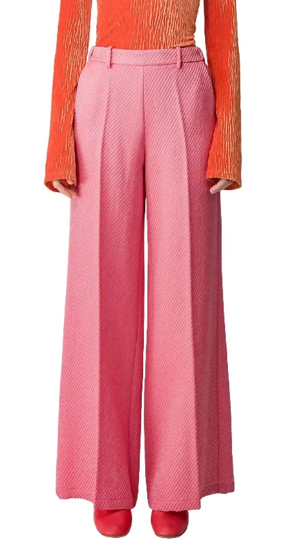 End Of The Year Simple Matching Diagonal Structure Couture Palazzo Pants In Boreal Rose