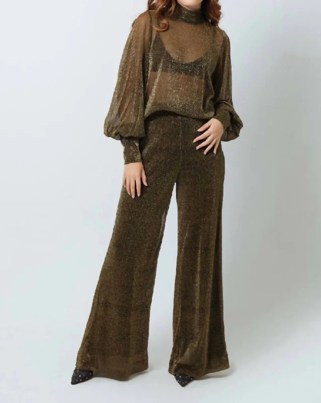 Artistic Temperament Exclusive Customization Diane Pants In Gold