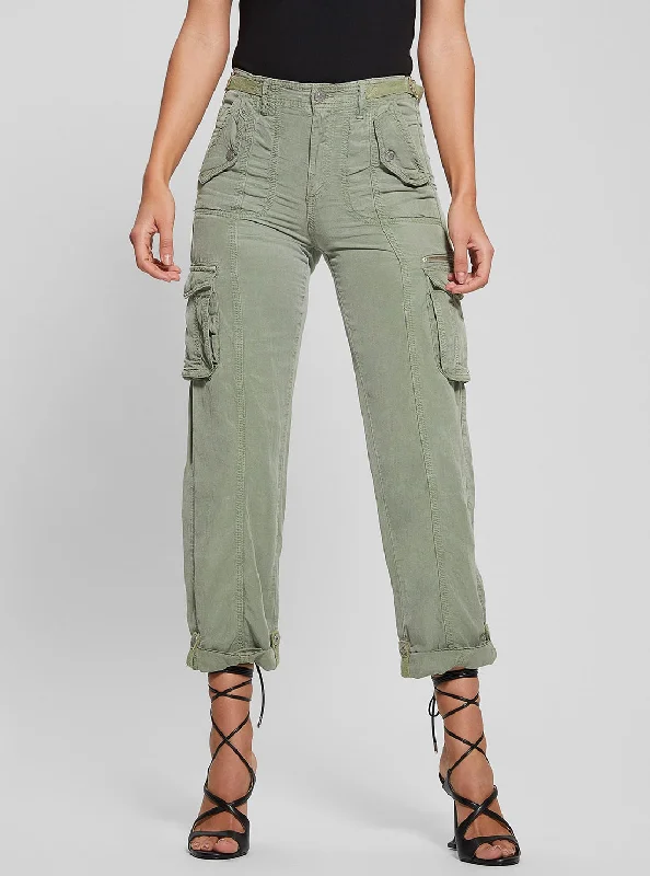 Fashionable In The Times Stunning Fashion Eco Khaki Green Nessi Cargo Pants