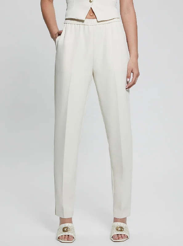 Floral Prints Sports Fashion Eco White Roberta Structured Jogger Pant