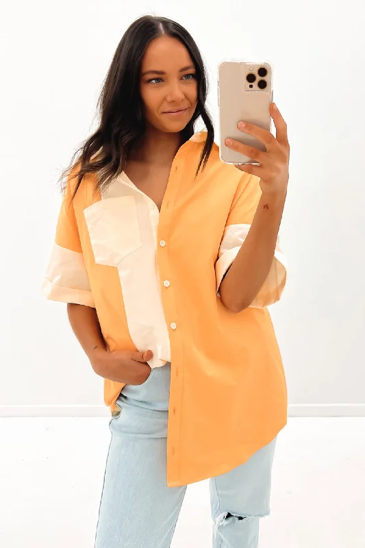 Street Show-off Style Eliza Shirt Dress Orange