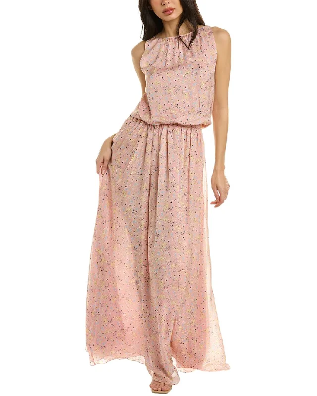 Tropical Style High-end Design Eywasouls Malibu Jessica Silk Maxi Dress