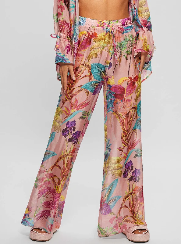 Fashionable Inner Wear High Street Style Flower Tropical Print Pants