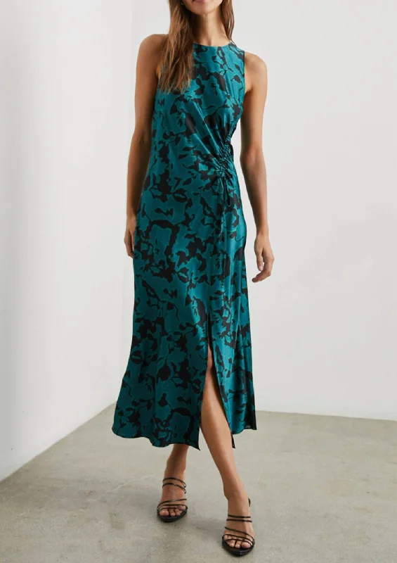 Fresh And Fashionable Gabriella Dress In Teal Ice
