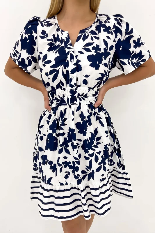 Sweet Style High Street Style Gaia Mini Dress Navy