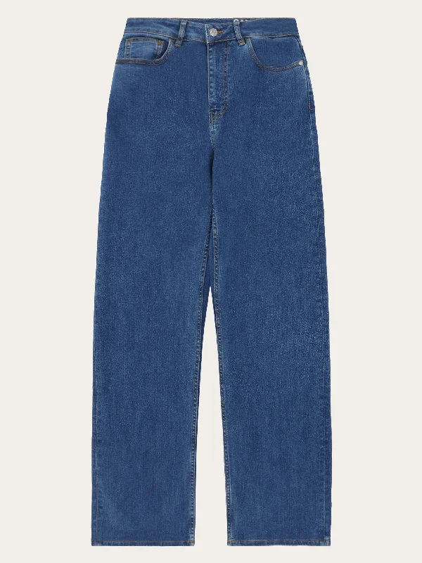 Comfortable Mind End Of The Year GALE straight mid-rise medium blue 5-pocket jeans - Medium Blue Comfortable Mind End Of The Year GALE straight mid-rise medium blue 5-pocket jeans - Medium Blue