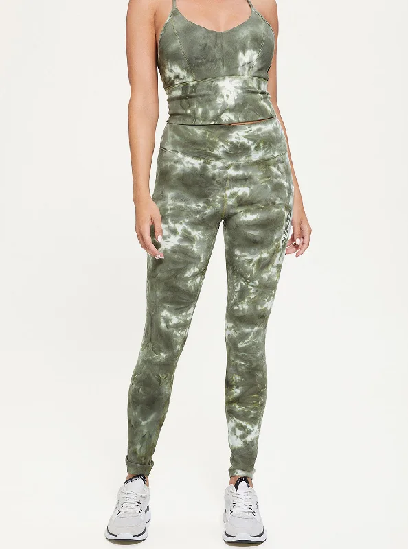 European Plan Boutique Recommendation Green Tie Dye Eudora Active Leggings