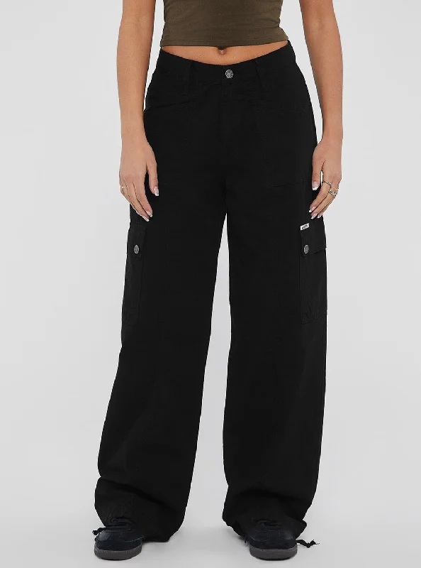 Comfortable And Cold-proof Cute Style Guess Originals Black Utility Cargo Pants