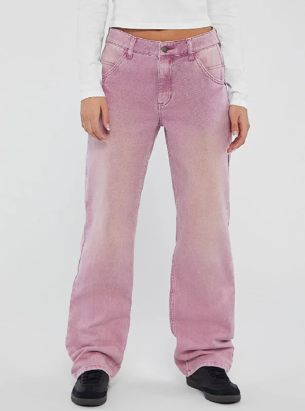 Personalized Clothing Simple Style Guess Originals Pink Overdye Carpenter Pant
