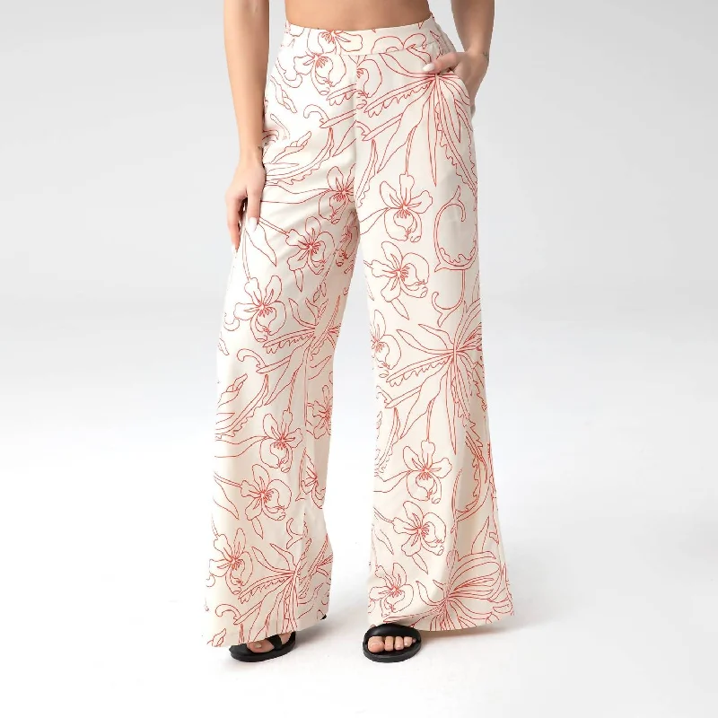 Fashionable Prints Soft And Comfortable High Waisted Wide Leg Pants In Original