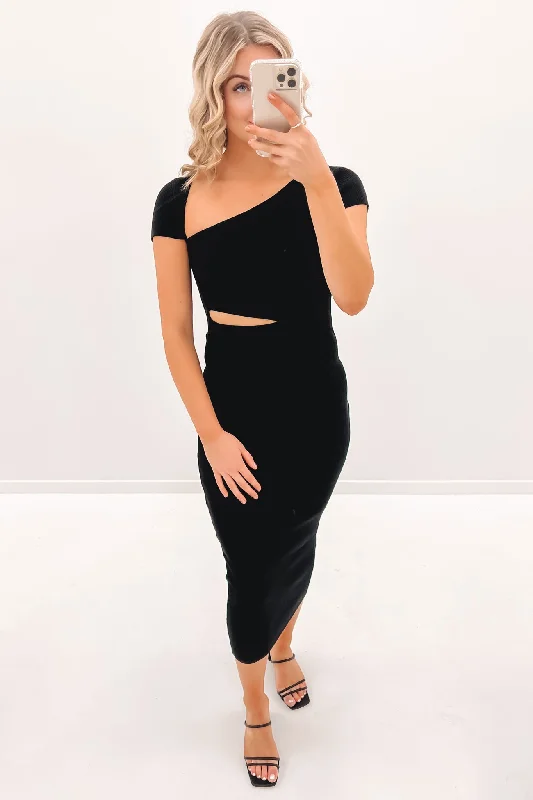 Lazy Home Street Cool Hugo Midi Dress Black
