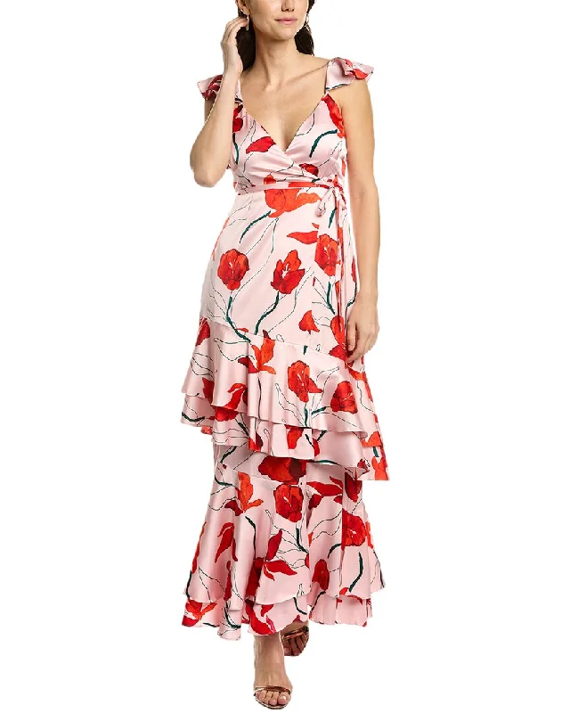 Floral Prints Simple Style Hutch Siena Maxi Wrap Dress