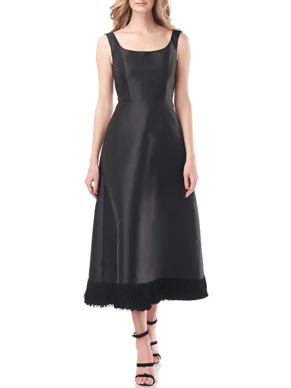 Versatile Items Personalized Design Isabella Womens Fringe Midi Cocktail and Party Dress