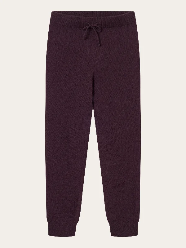 Classic Style French Style JADE hybrid knitted jog pants - Chocolate Plum