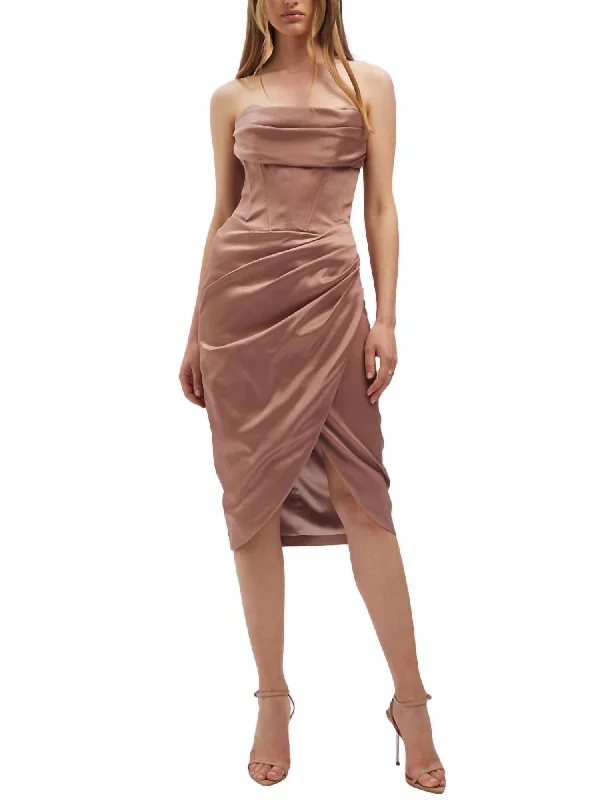Practical Style Trendy Items Jamila Corset Dress In Latte