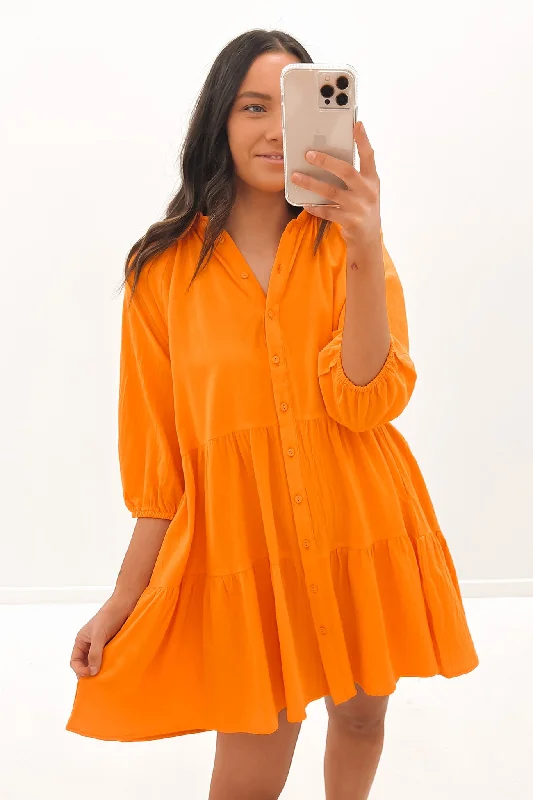 High-end Fashion Fashion Elements Jared Mini Dress Orange