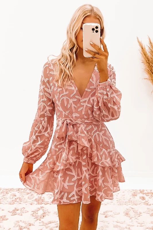 Sports And Leisure Simple Solid Color Jenica Mini Dress Pink