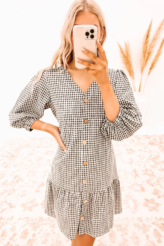 High-end Fashion Fresh And Natural Jennie Mini Dress Black