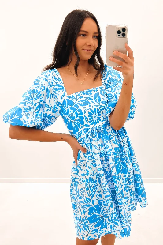 Fashionable Inner Wear High-end Design Jolene Mini Dress Blue