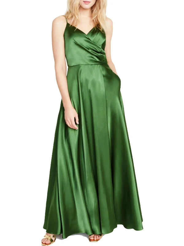 Comfortable Fashion Elegant And Simple Juniors Womens Satin Maxi Evening Dress