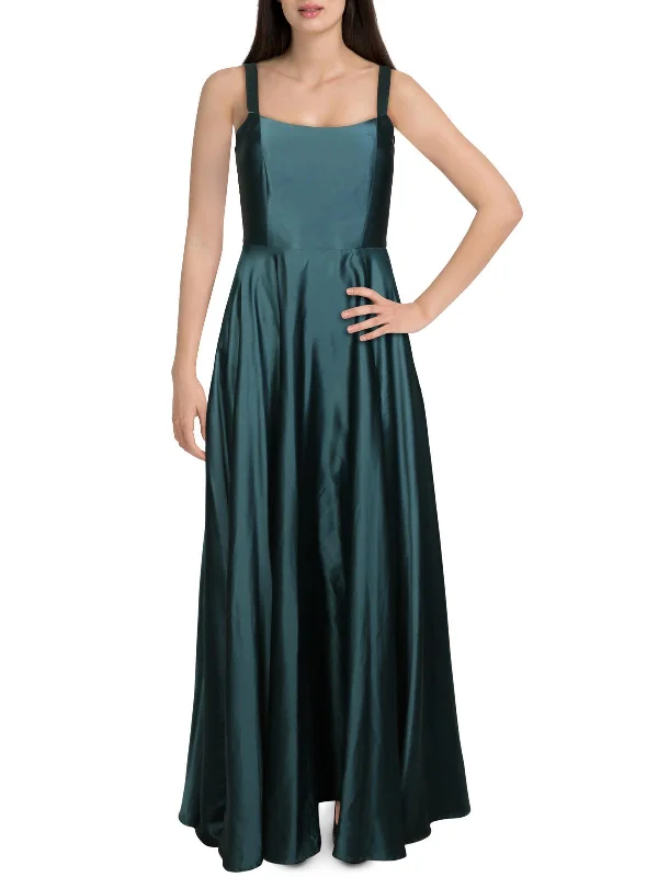 Cool Breeze At Night Juniors Womens Satin Sleeveless Evening Dress