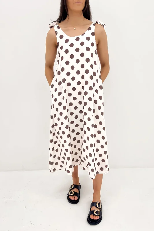 Sports And Leisure Khai Midi Dress Brown Polkadot